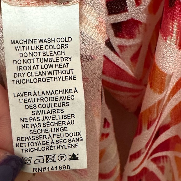 Ramy Brook Melina Button Down Top Collared Shirt Women’s S Pink Orange Blouse - Picture 9 of 9